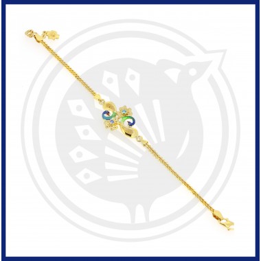 22K Gold Double Peacock Casting Bracelet