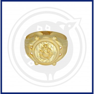 22K Gold Lord Ganesh Casting Gent's Ring