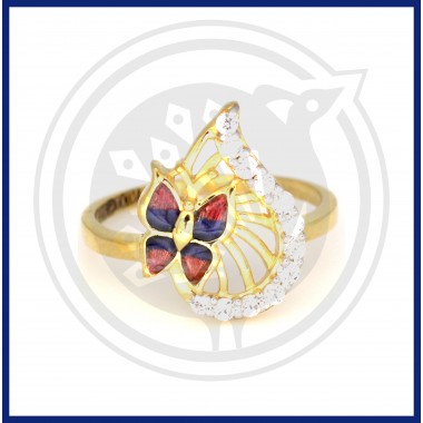 22K Gold Casting Butterfly Ring for Girl's