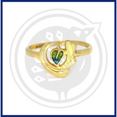 Fancy Heart-in Leaf Ring