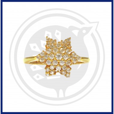 22K Gold Modern Zircon Stone Ring for Girls