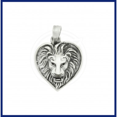 92.5 Modern Lion Face Silver Pendant For Boy's 