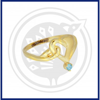 22K Gold Trendy Look  Zircon Stone Ring For Girl's
