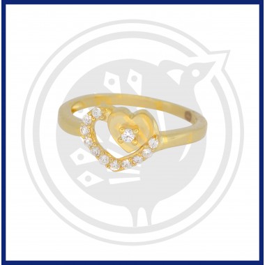 22K Gold Double Heart-In Ring for Women's & Girl's