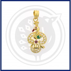  Gold Casting OM Peacock Pendant