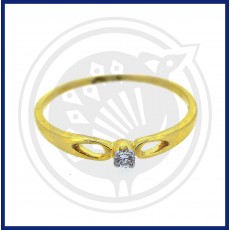18K Diamond Single Stone Ring for Girl's