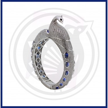 92.5 Sterling Silver Peacock Bracelet for Ladie's