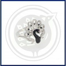 92.5 Peacock Design Silver Ring For Ladies