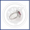92.5 Pink Stoned Silver Ring For Girls And Womens