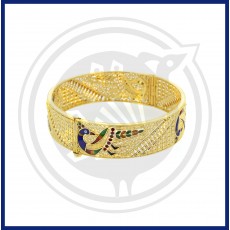  Gold Peacock Broad Bangle for Girls 