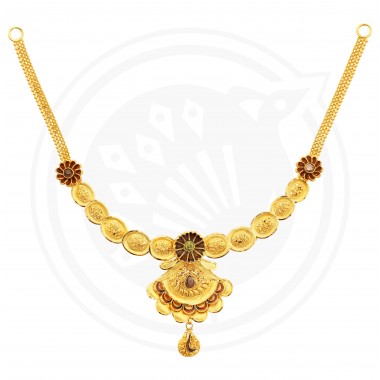 Gold Fancy Special Bombay Necklace For Girls