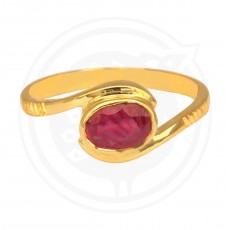 22K Gold Ring With Ruby Stone for Ladie's