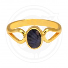 22K Gold Ring with Blue Sapphire Real Stone 