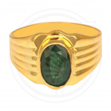 22K Gold Emerald Real Stone Gent's Ring Collection